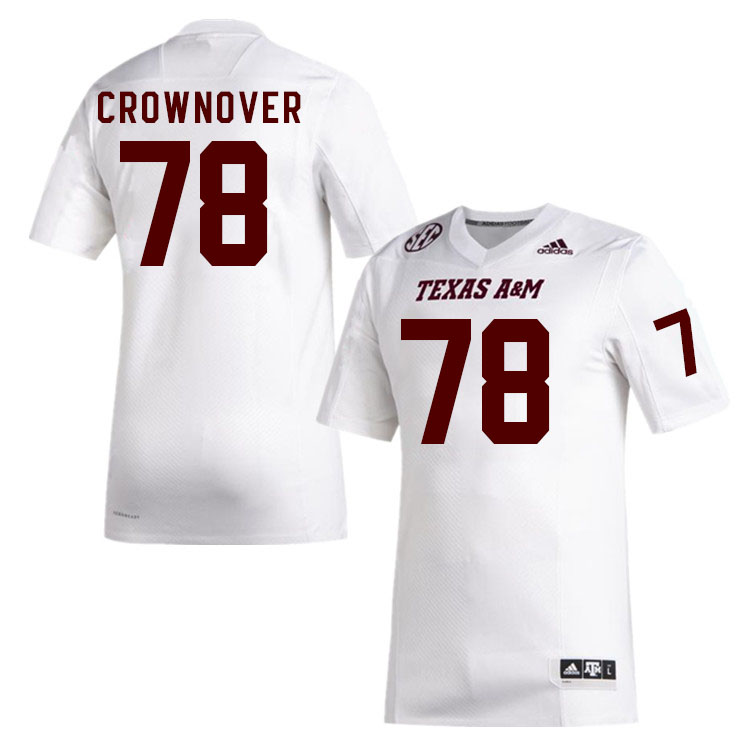 Men #78 Dametrious Crownover Texas A&M Aggies College Football Jerseys Stitched Sale-White - Click Image to Close